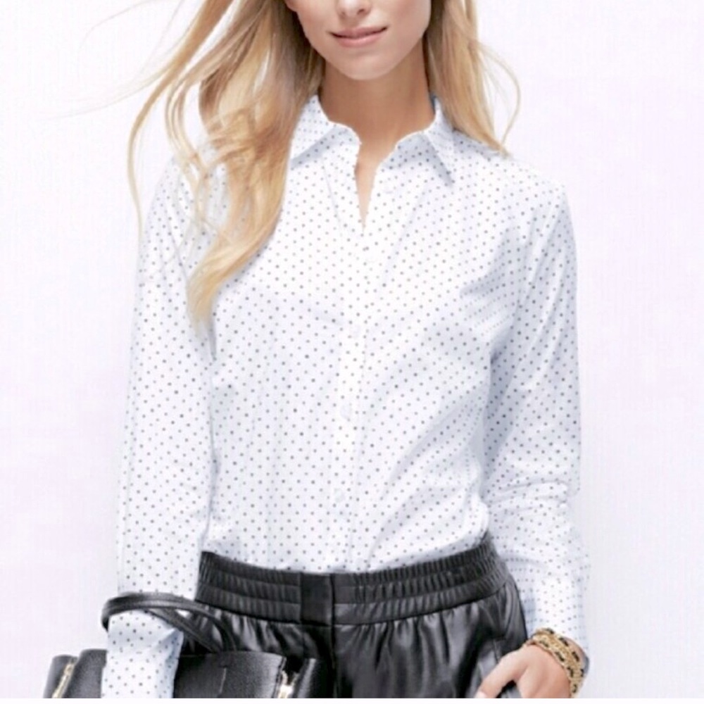 Ann Taylor Mini Star Patterned Button Down Shirt